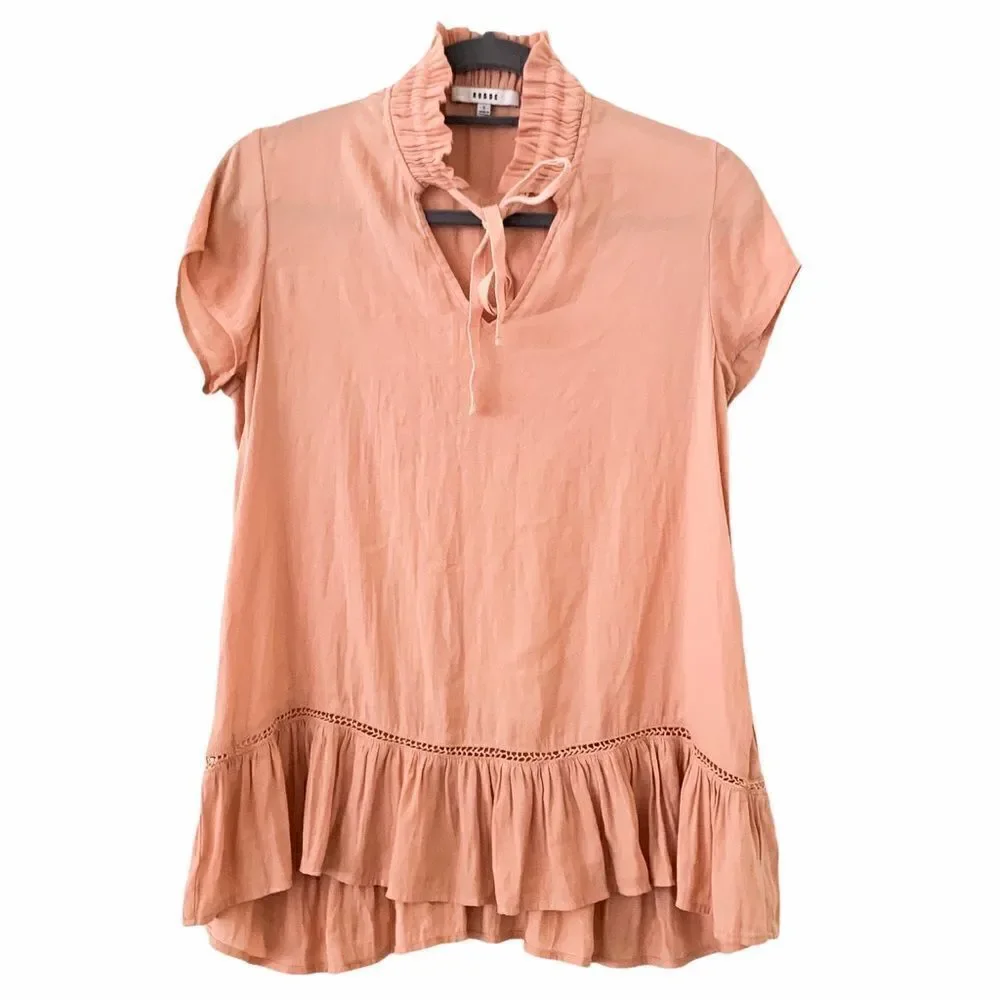 Ro & De Split Neck Ruffle Blouse - Picture 4 of 6